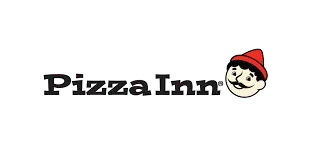 Pizza Inn logo with stylized text and a cartoon boy wearing a red hat on the right.