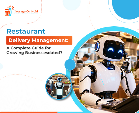AI robot receptionist on a telephone at a restaurant counter